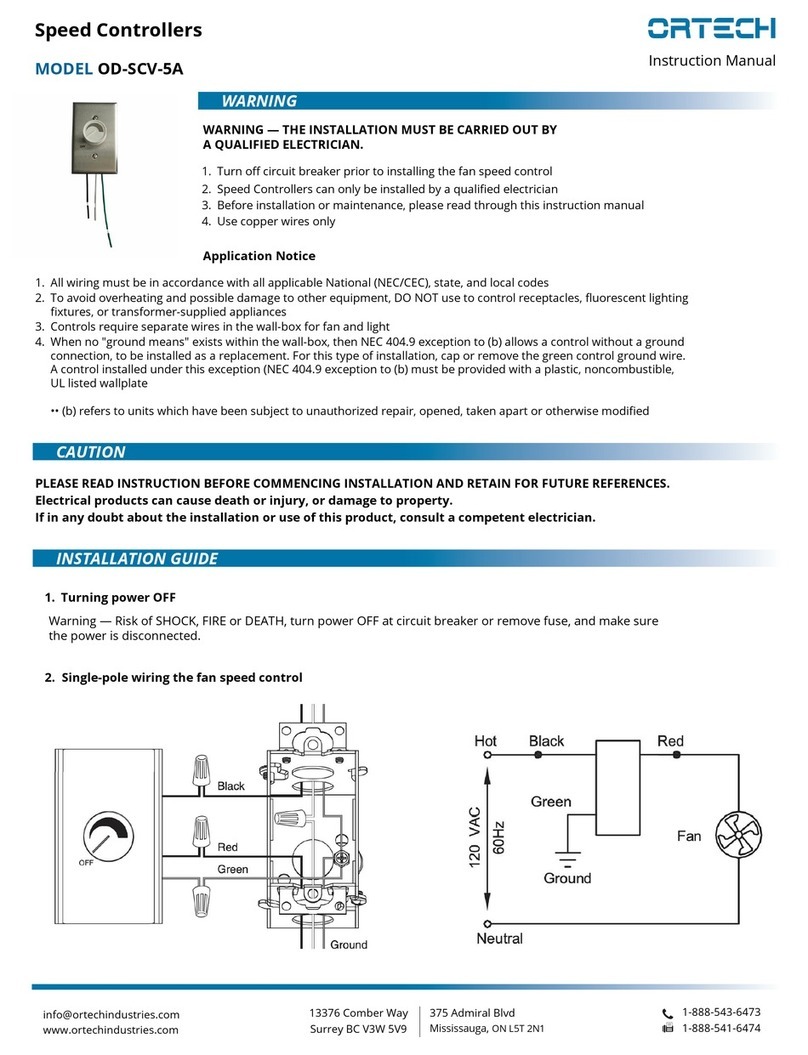 Ortech OD-SCV-5A instruction manual