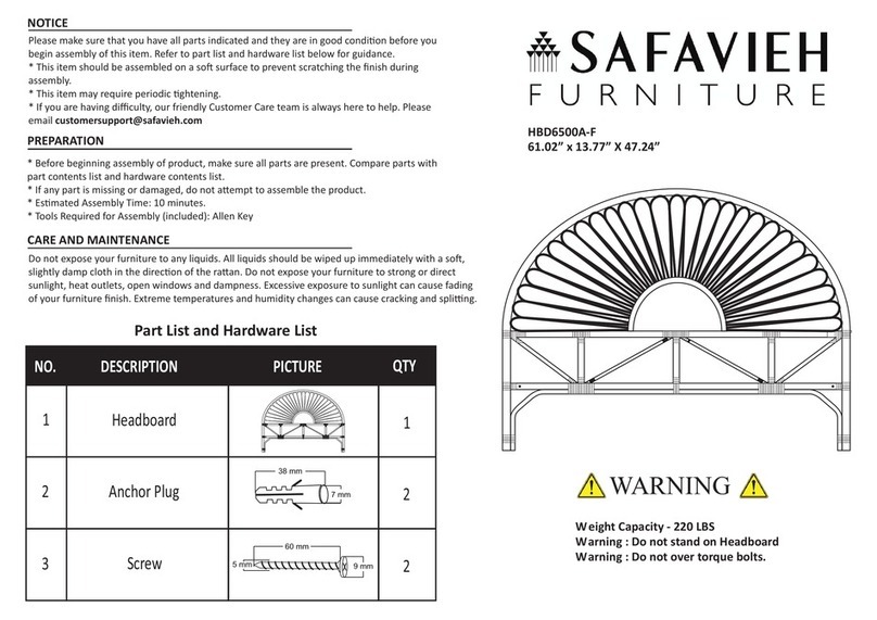 Safavieh Furniture Faris HBD6500A-F manual