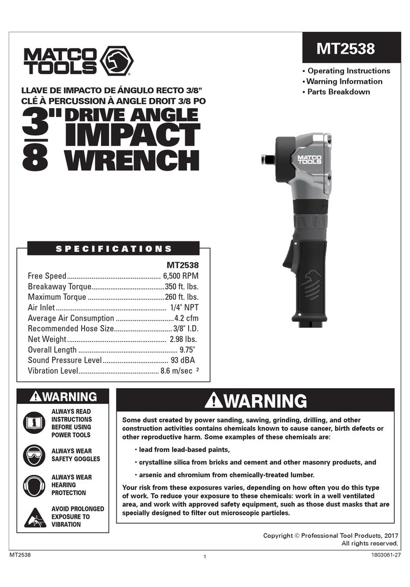 Matco Tools MT2538 operating instructions
