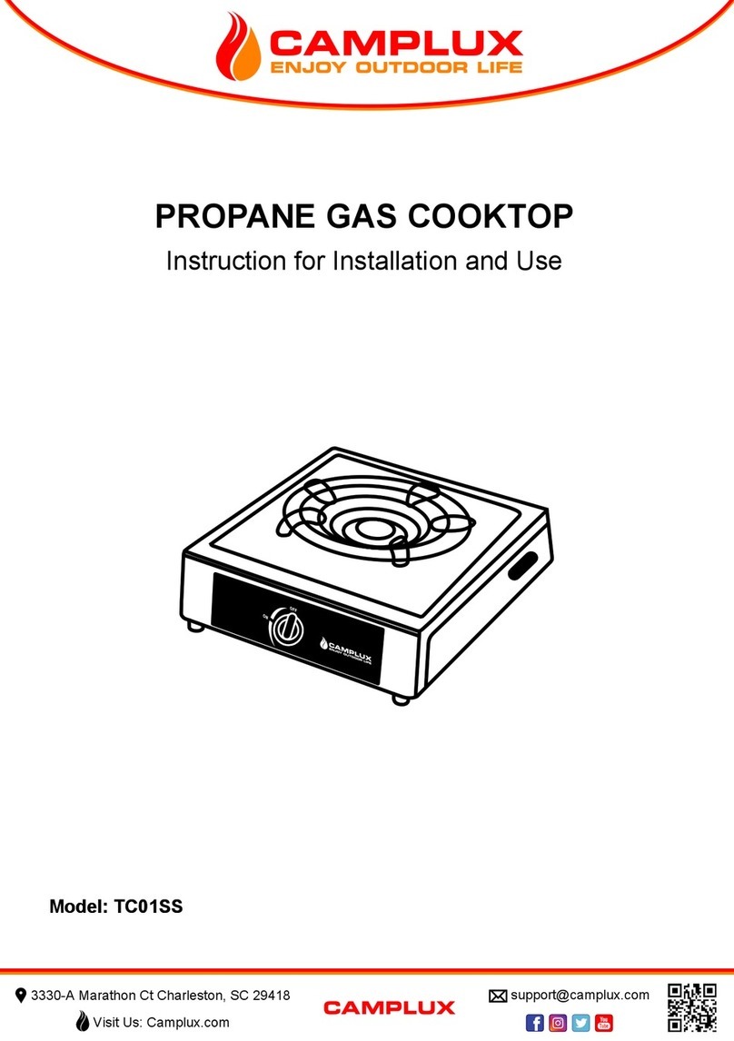 Camplux TC01SS Instructions for installation and use Camplux TC01SS Instructions for installation and use