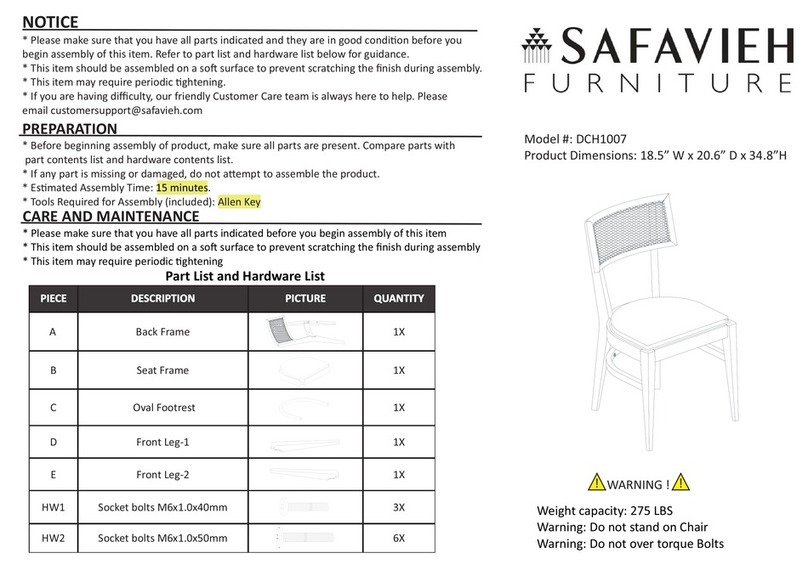 Safavieh Furniture Galway DCH1007 User manual