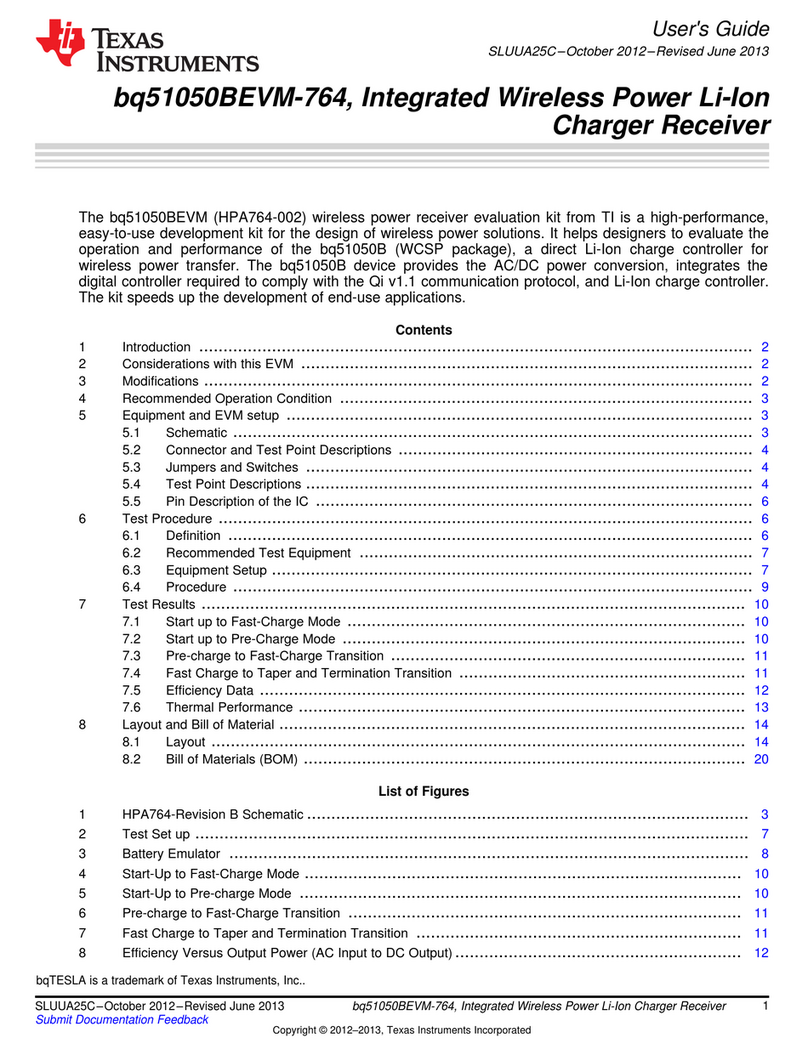 Texas Instruments bq51050BEVM-764 User manual