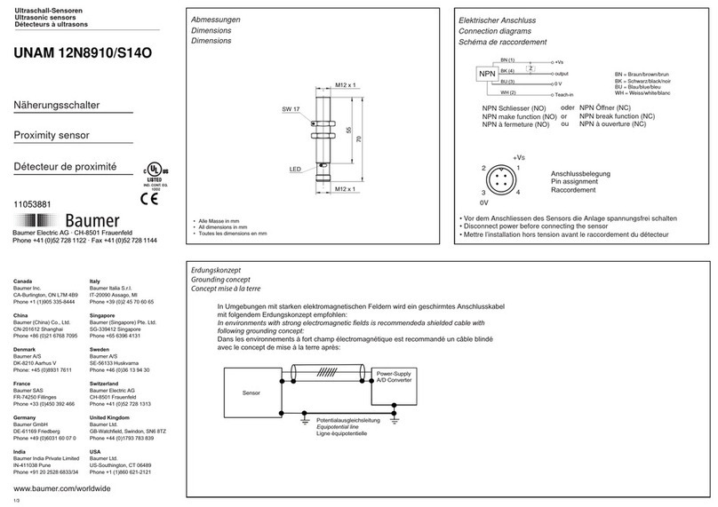 Baumer UNAM 12N8910/S14O User manual