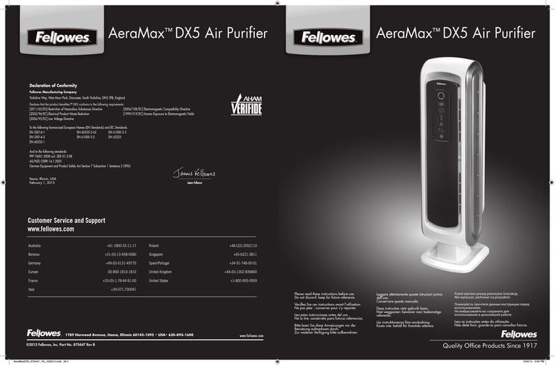 Fellowes AeraMax DX5 User manual Fellowes AeraMax DX5 User manual