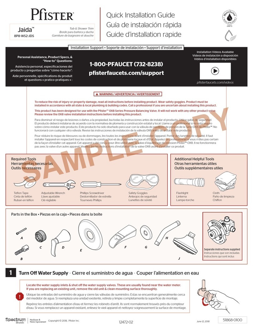 Spectrum Brands Pfister Jaida 8P8-WS2-JDSGS User manual