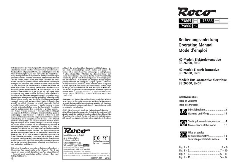 roco BB 26000 SNCF operating manual