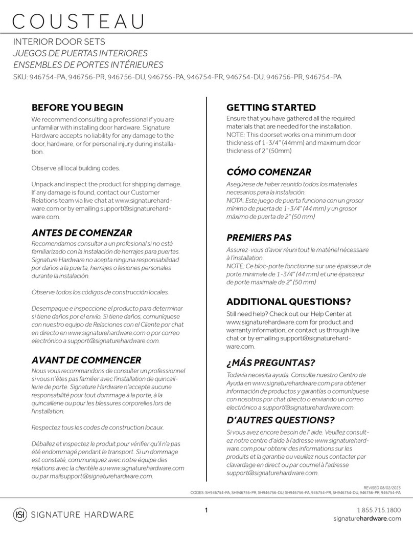 Signature Hardware COUSTEAU 946754-PA User manual