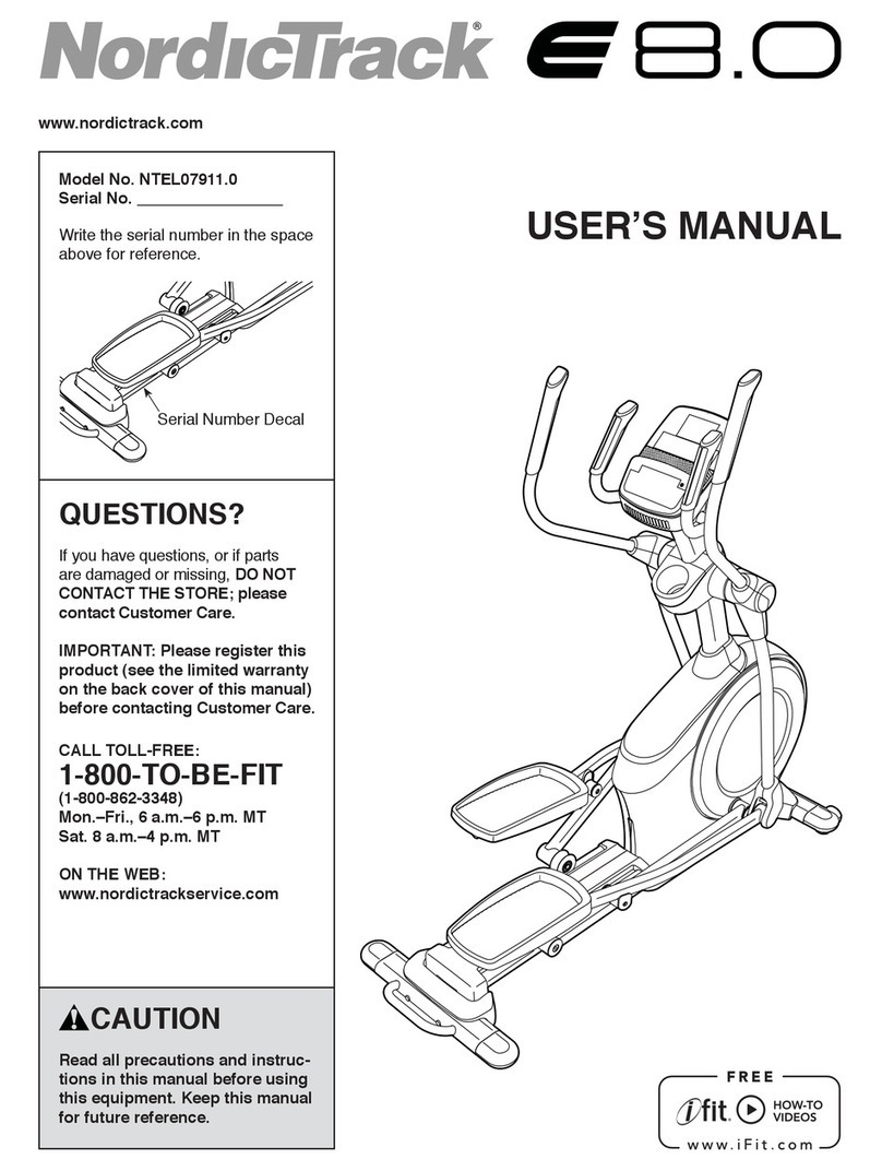 ICON Health & Fitness NordicTrack E8.0 user manual