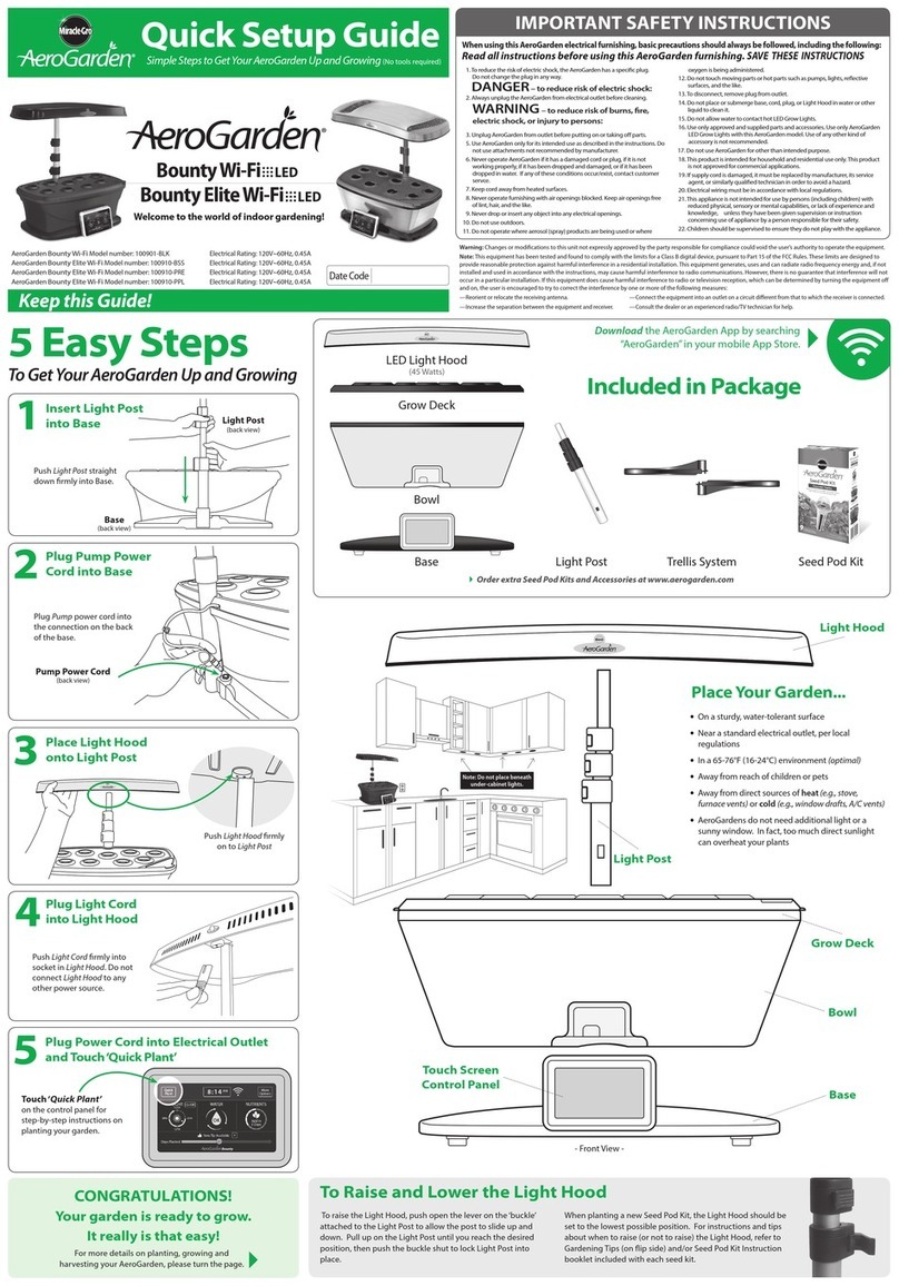 Miracle-Gro AeroGarden Bounty 100901-BLK User manual Miracle-Gro AeroGarden Bounty 100901-BLK User manual