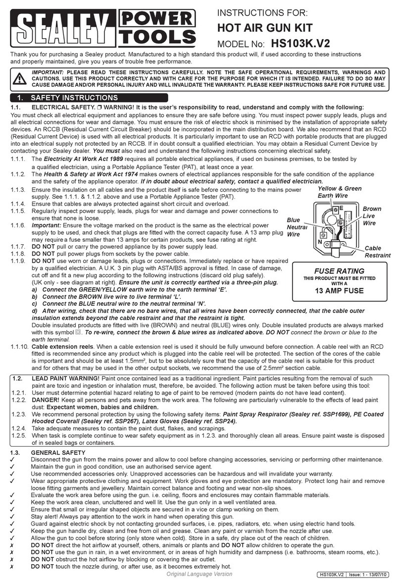 Sealey HS103K.V2 User manual
