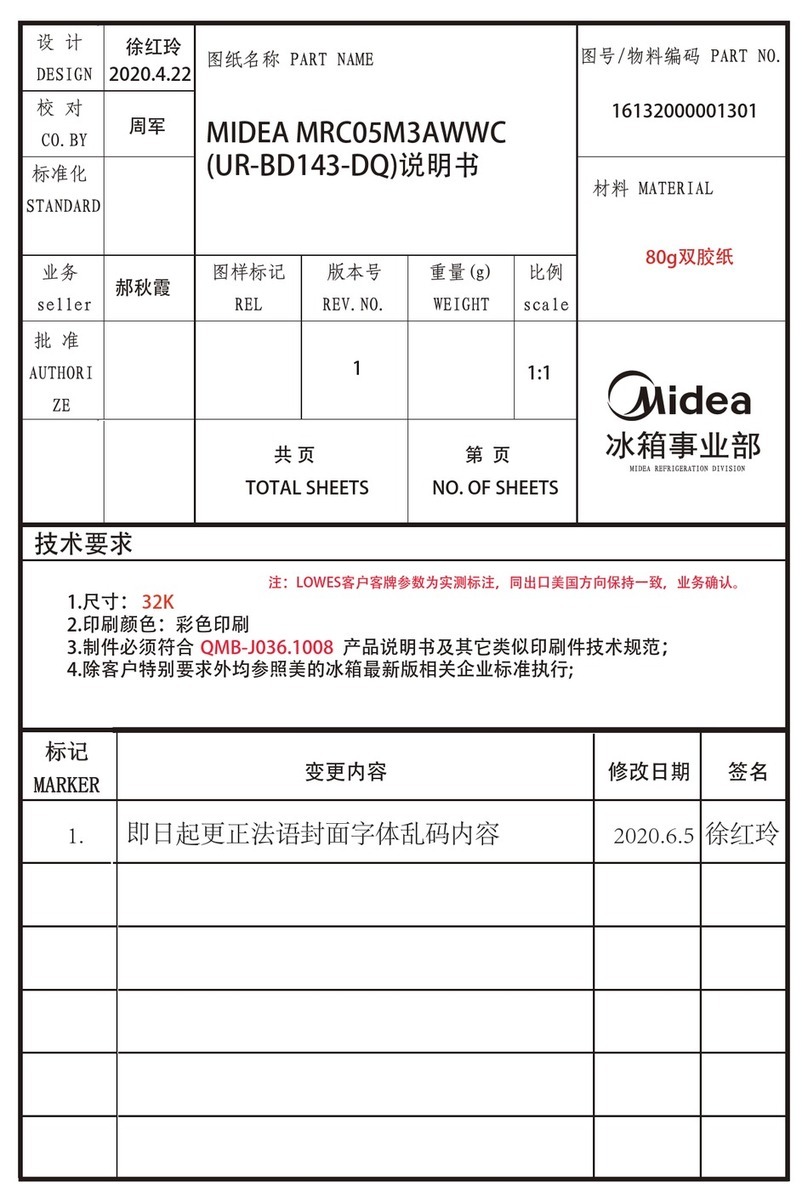 Midea MRC05M3AWWC User manual Midea MRC05M3AWWC User manual