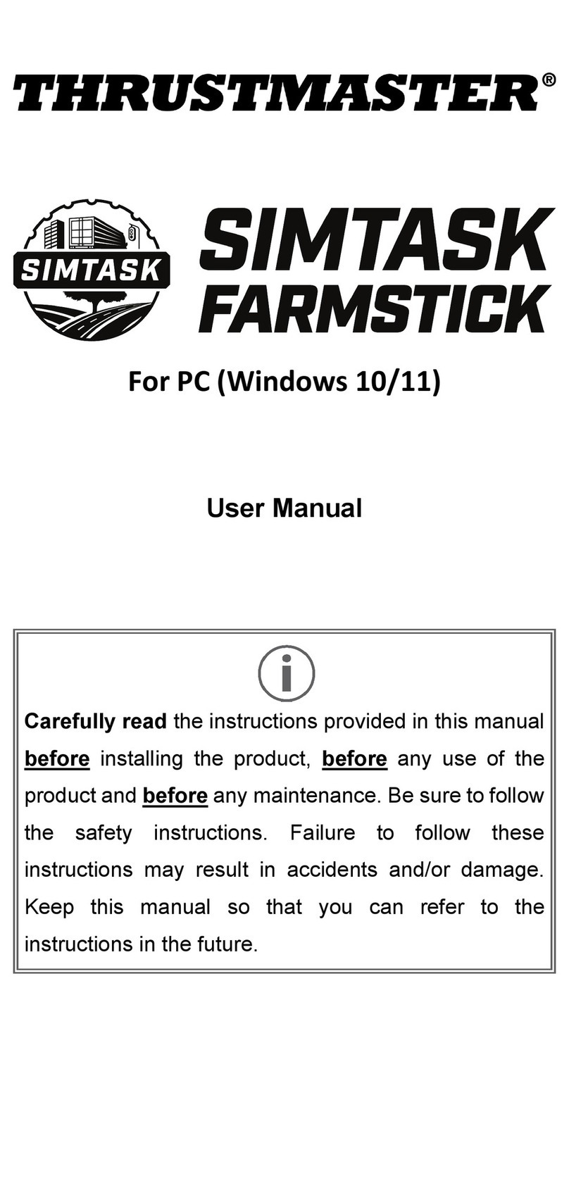 Thrustmaster SIMTASK FARMSTICK User manual