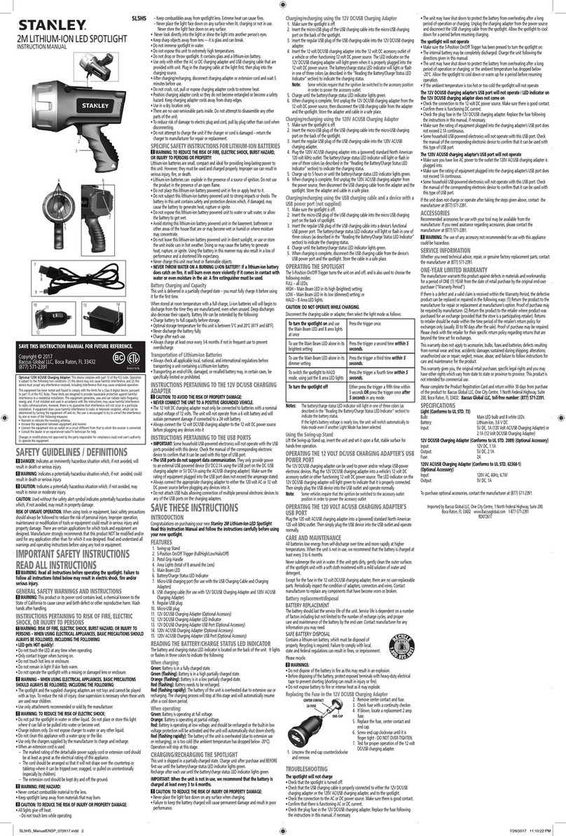 Stanley SL5HS User manual