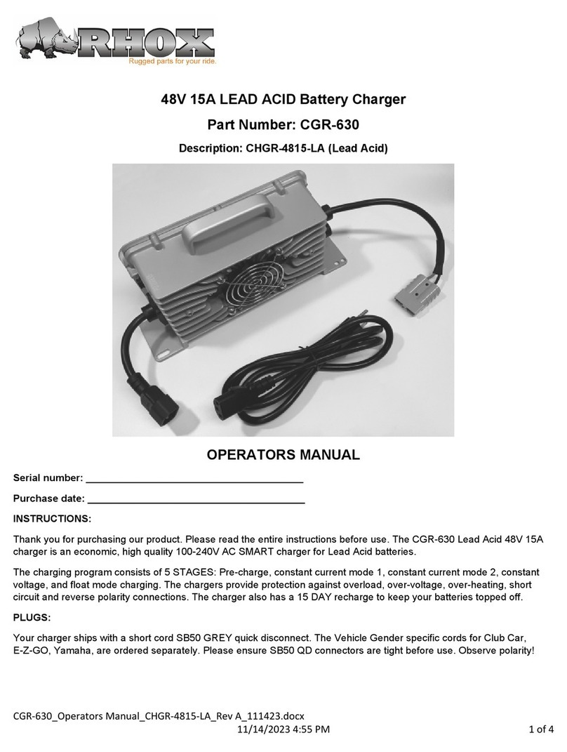 RHOX CGR-630 Operator's manual
