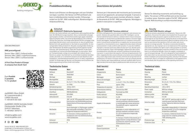 myGekko GEK.BUS.RWS.0201 User manual