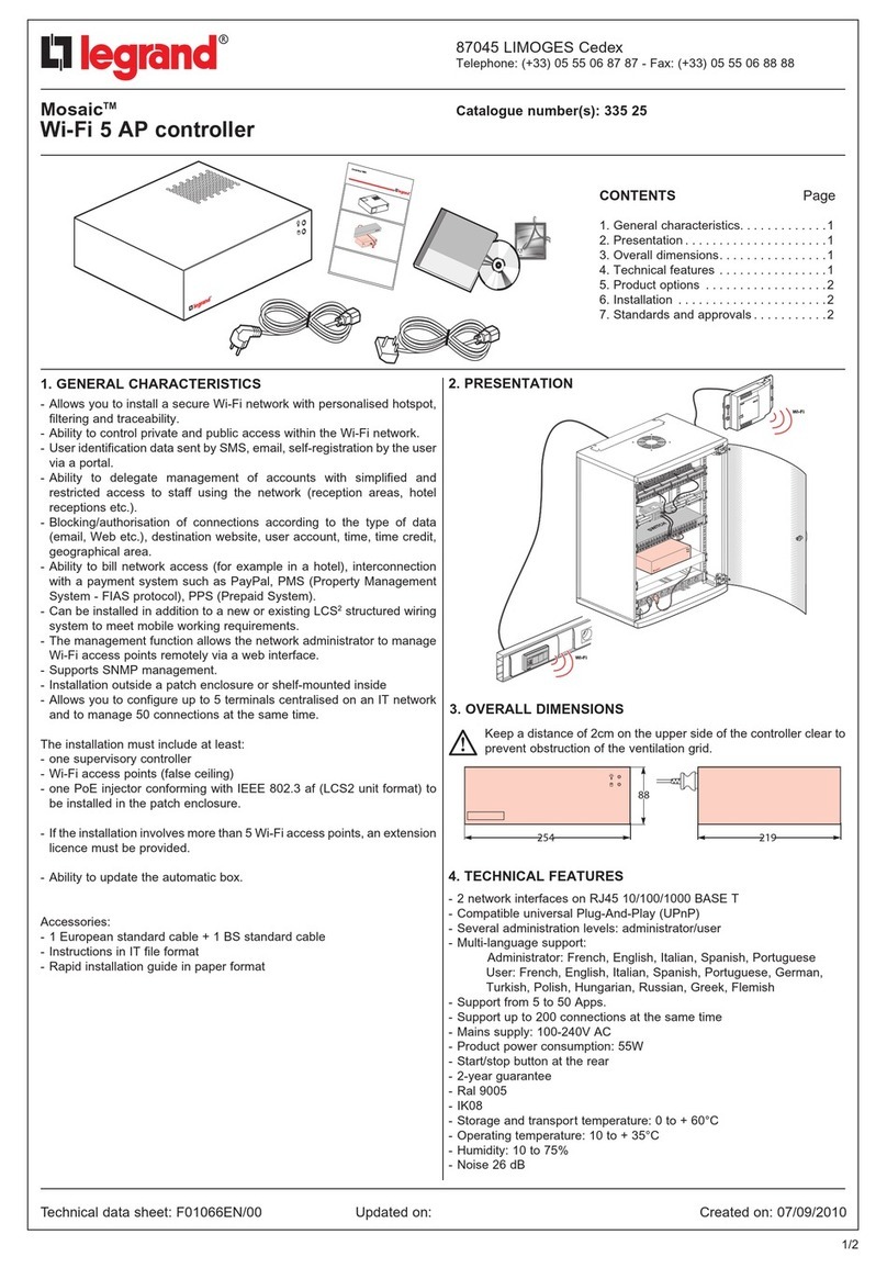 LEGRAND Mosaic 335 25 quick start guide