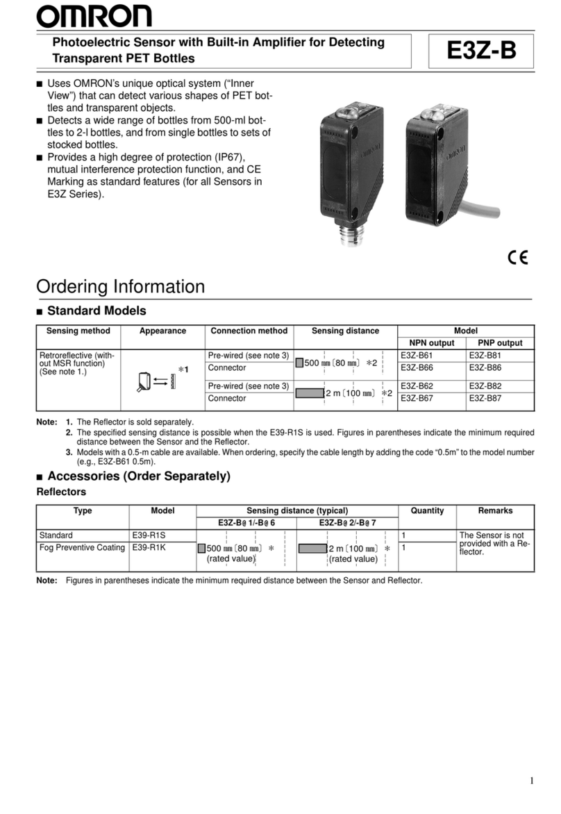 Omron E3Z-B61 2M User manual Omron E3Z-B61 2M User manual