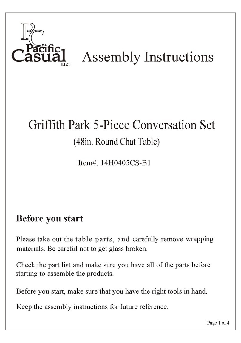 Pacific Casual Griffith Park 14H0405CS-B1 User manual Pacific Casual Griffith Park 14H0405CS-B1 User manual