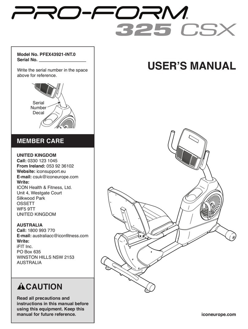 Pro-Form 325 CSX User manual