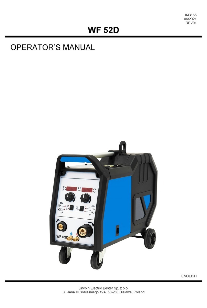 Lincoln Electric WF 52D Operator's manual Lincoln Electric WF 52D Operator's manual