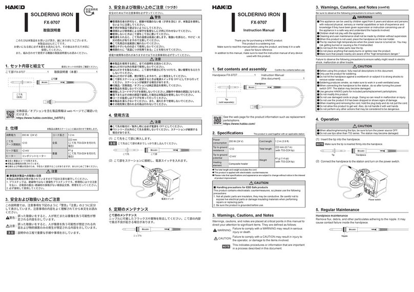 Hakko Electronics FX-9707 instruction manual