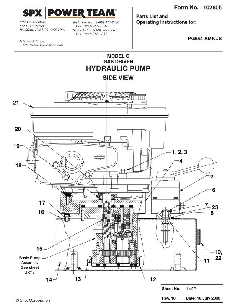 SPX POWER TEAM PG554-AMKUS Parts list and operating instructions SPX POWER TEAM PG554-AMKUS Parts list and operating instructions