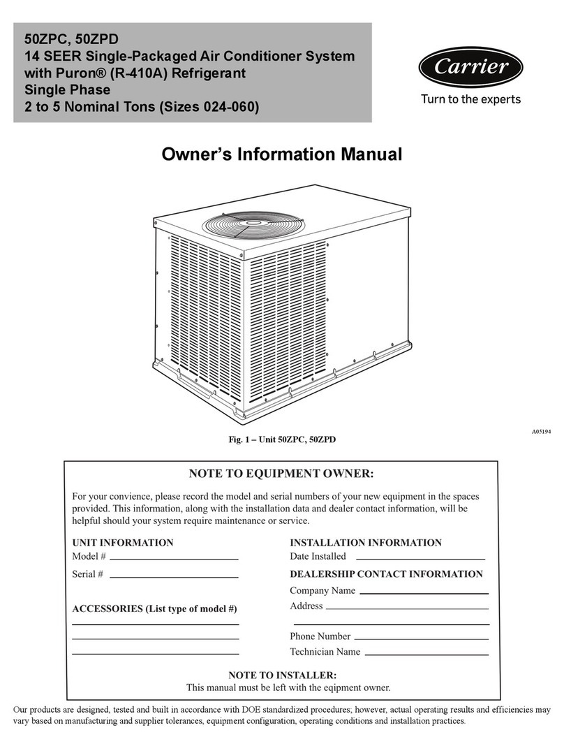 Carrier 50ZPC Instruction Manual