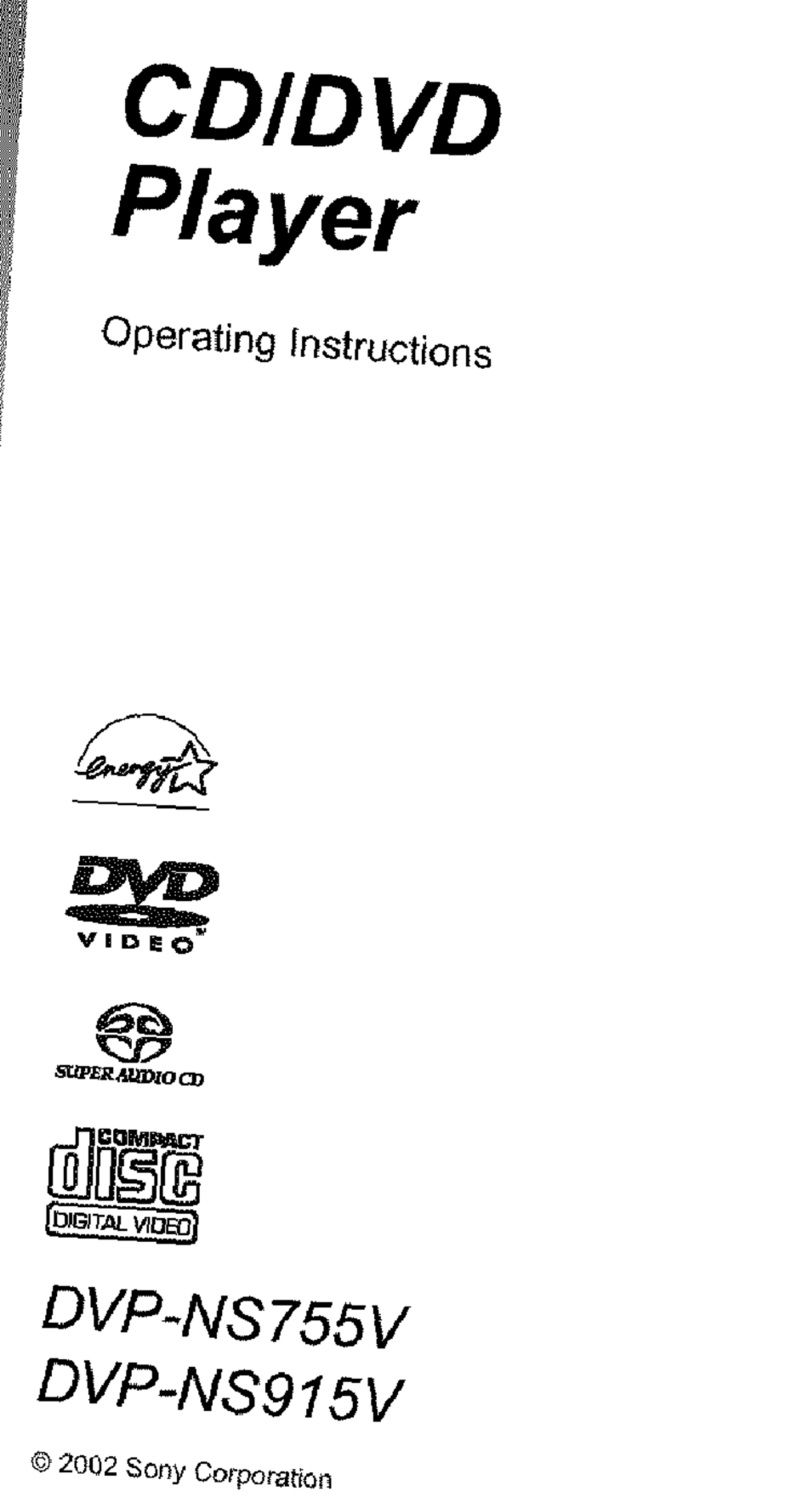 Sony DVP-NS755V User manual