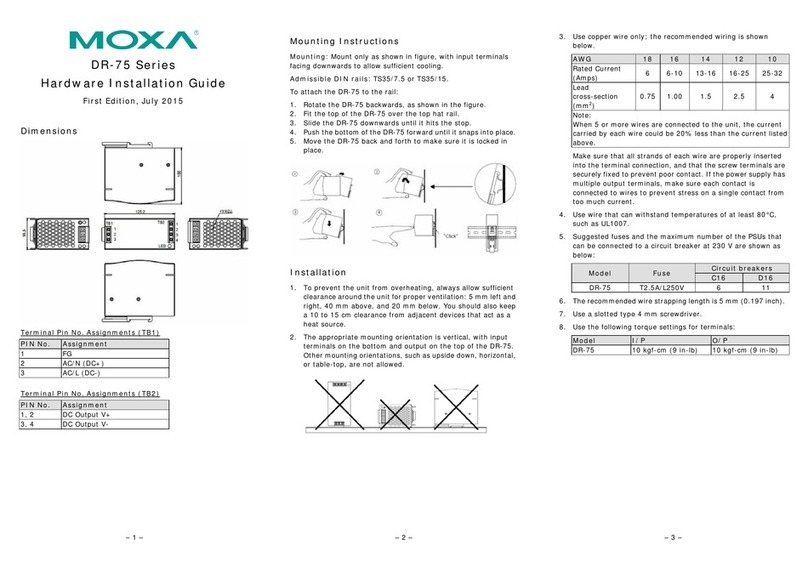 Moxa Technologies DR-75 Series Hardware installation guide Moxa Technologies DR-75 Series Hardware installation guide