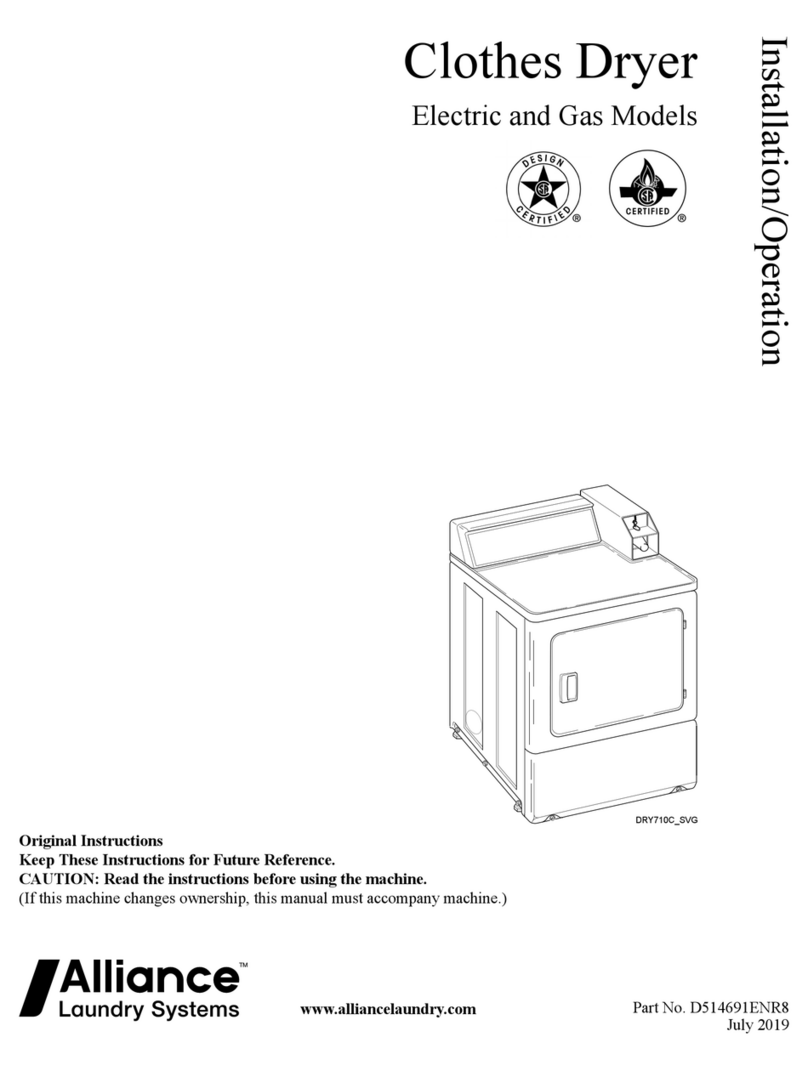 Alliance Laundry Systems DV6000WG Guide