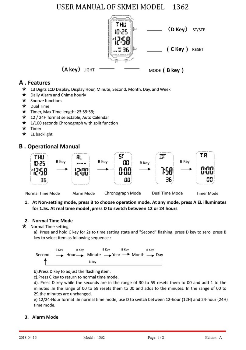 SKMEI 1362 User manual