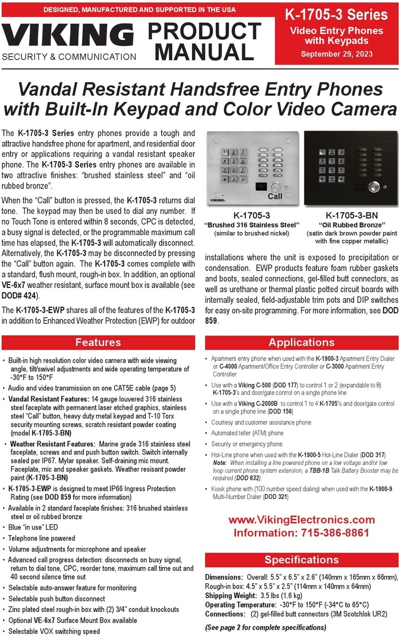 Viking K-1705-3 User manual