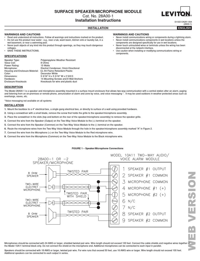 Leviton 28A00-1 installation instructions