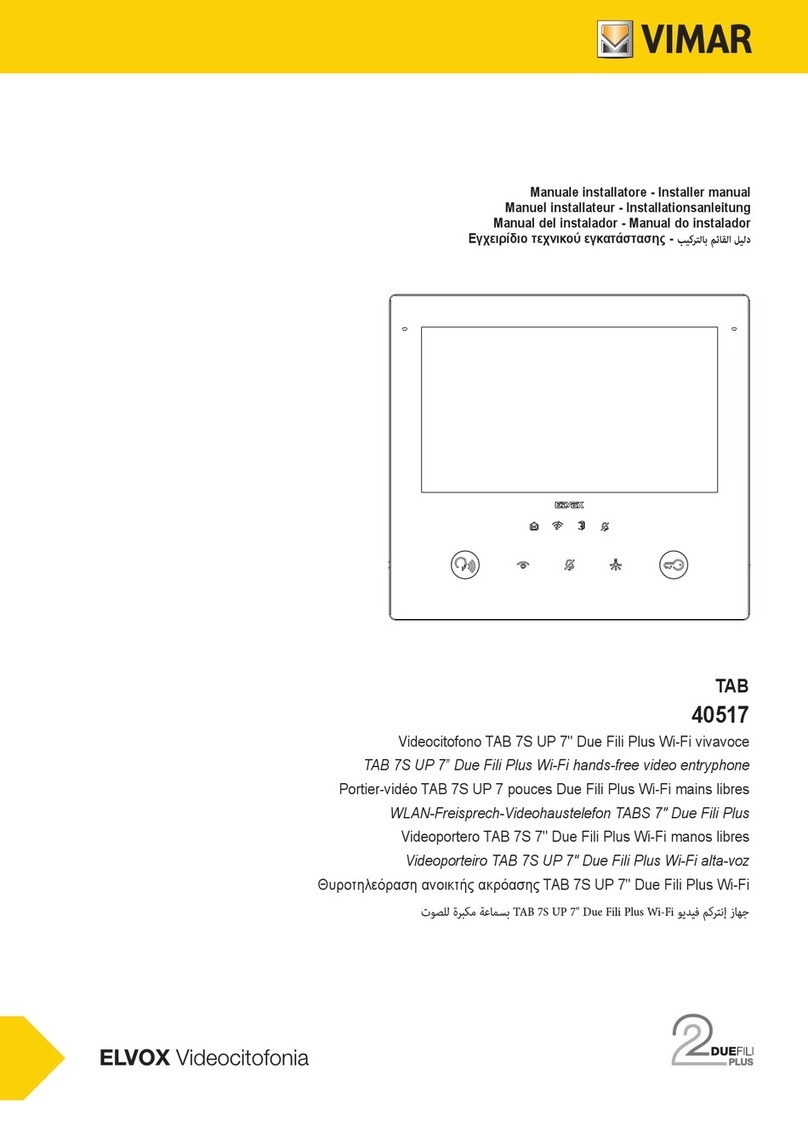 Elvox Vimar TAB User guide Elvox Vimar TAB User guide