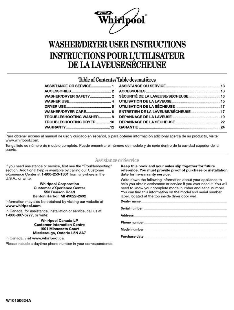 Whirlpool LTE5243DQ6 User manual