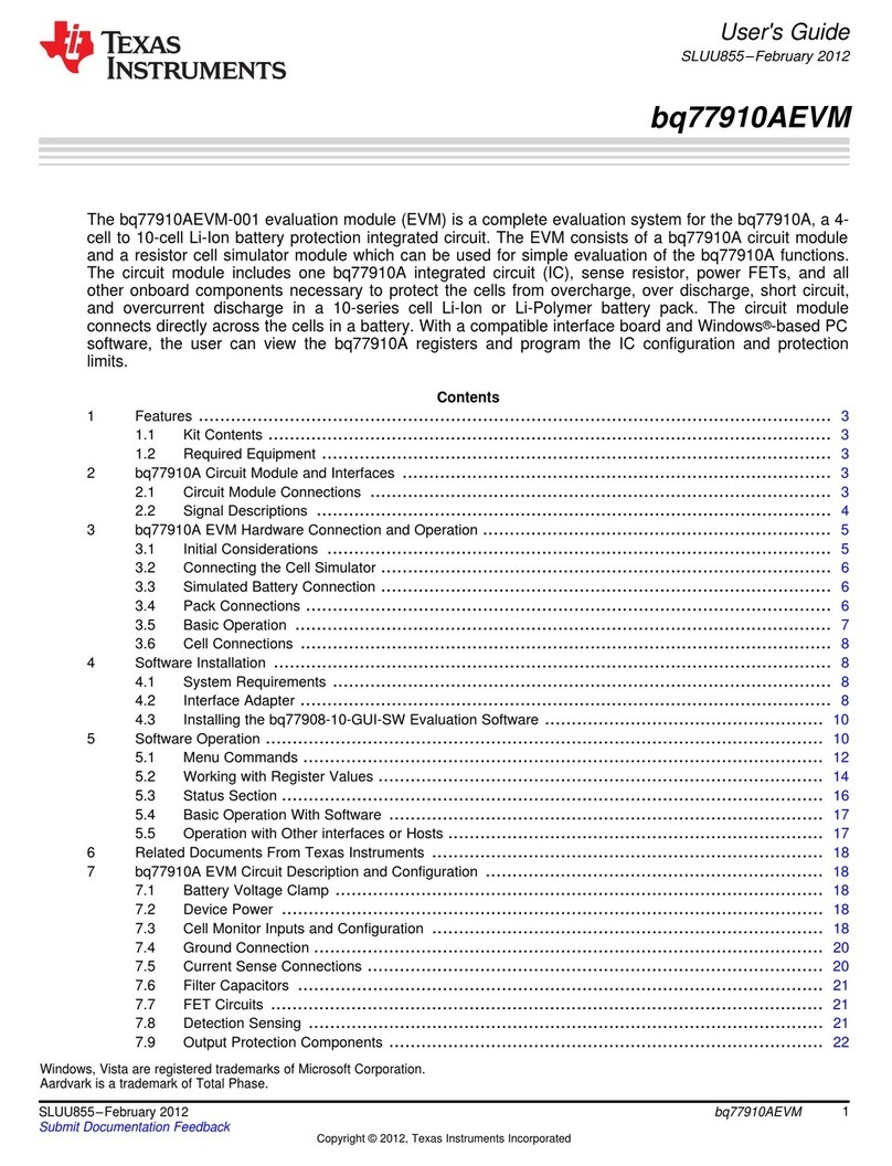 Texas Instruments bq77910AEVM User manual