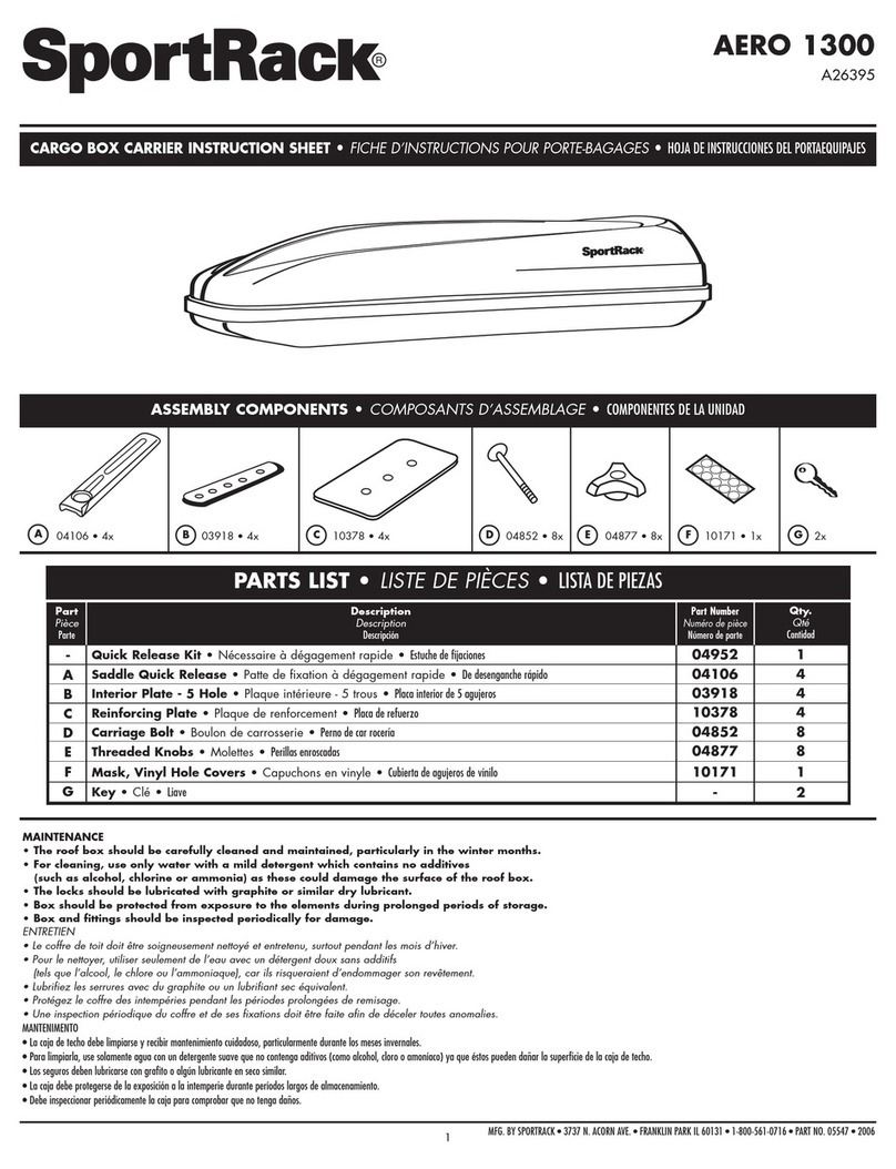 SportRack A26395 instruction sheet