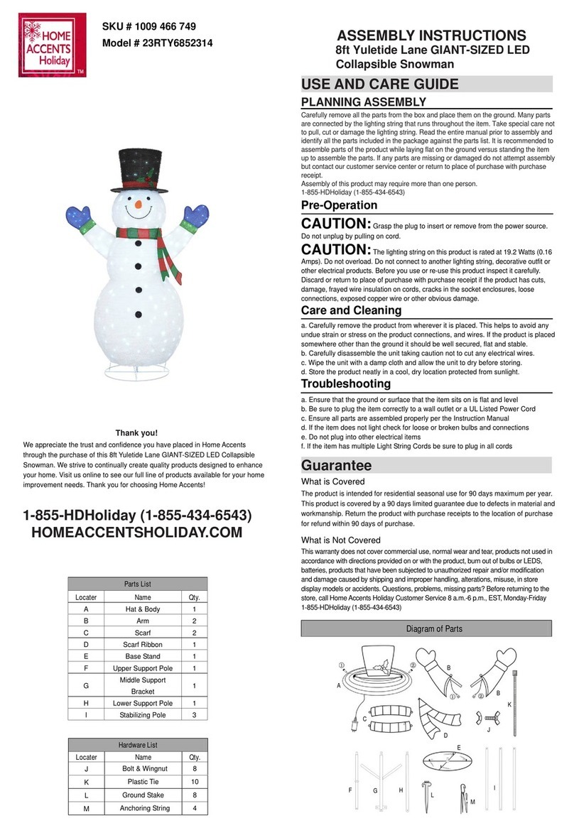 Home Accents Holiday 23RTY6852314 Assembly instructions
