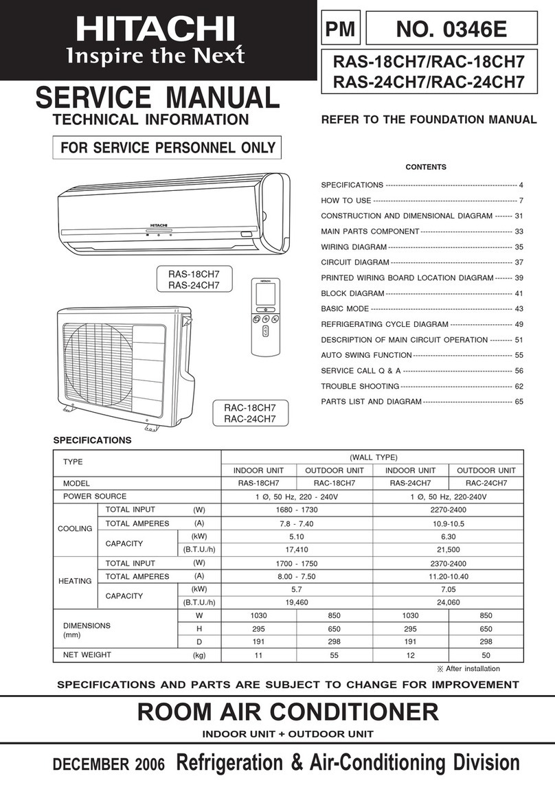 Hitachi RAS-18CH7 User manual