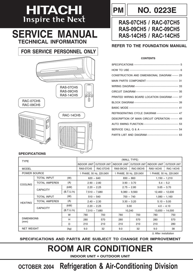 Hitachi RAC-07CH5 User manual