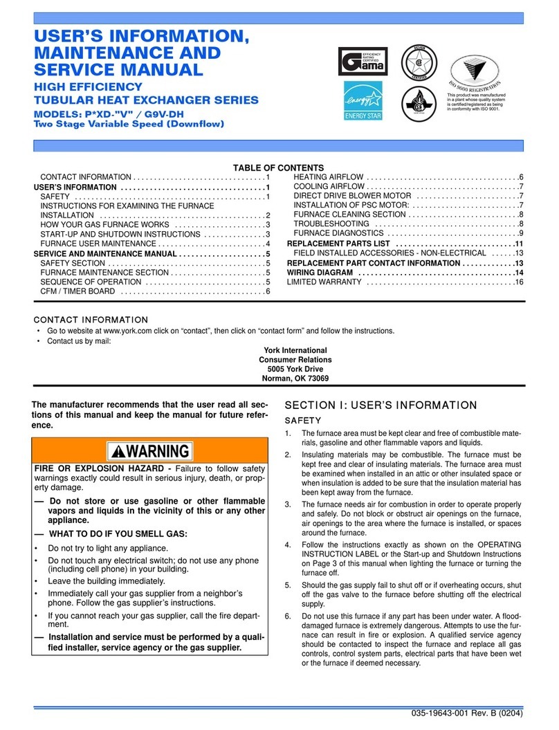 York P XD-V Series User manual
