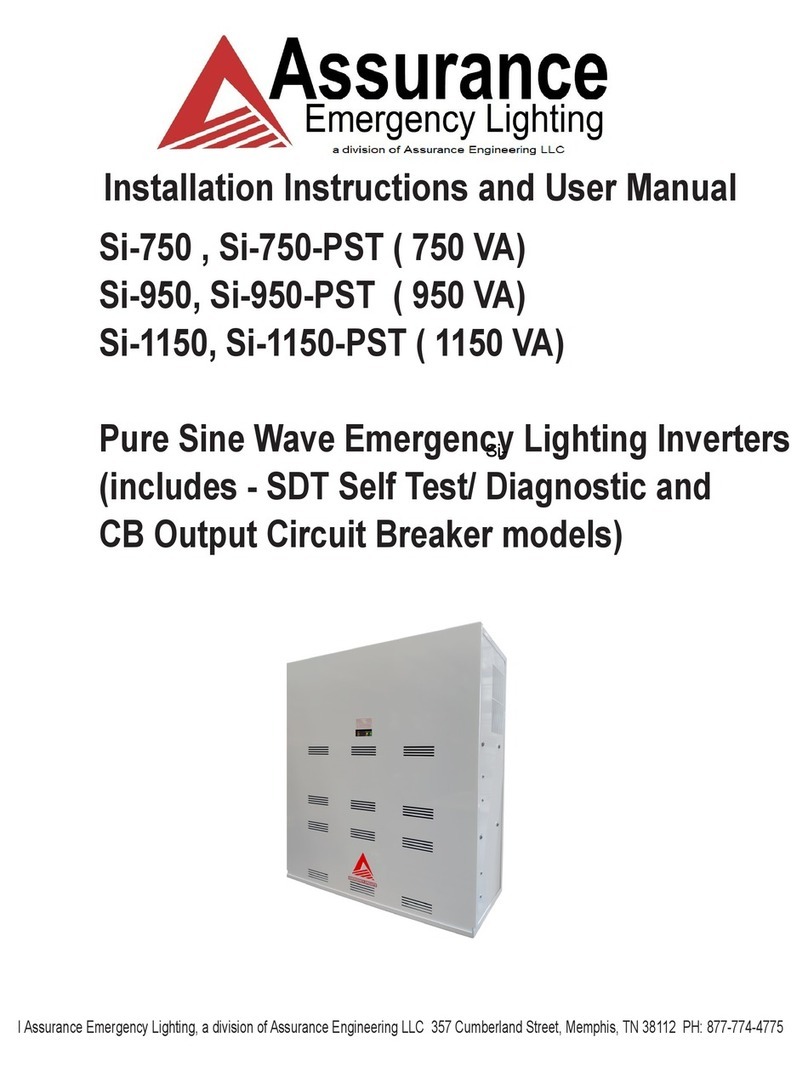 Assurance Emergency Lighting Si-750 installation instructions