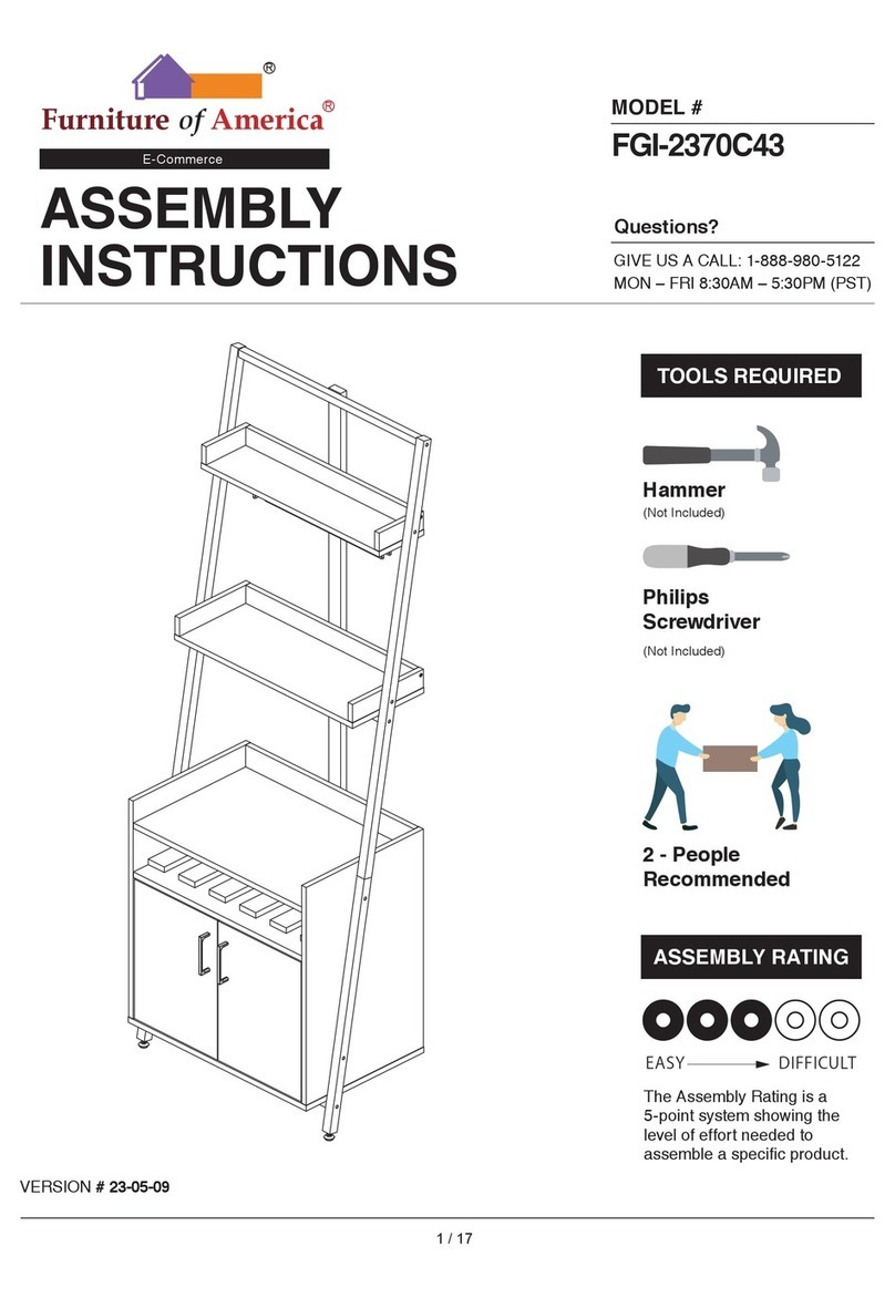Furniture of America FGI-2370C43 Assembly instructions Furniture of America FGI-2370C43 Assembly instructions