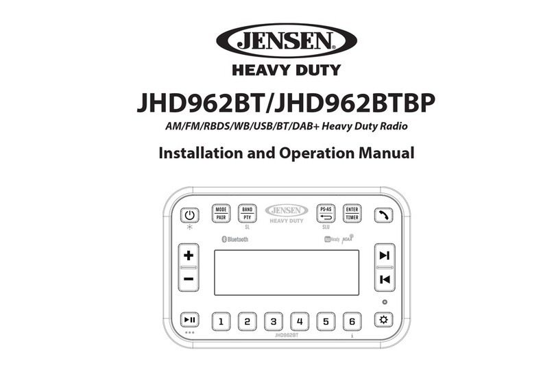 Jensen JHD962BT Installation and operation manual