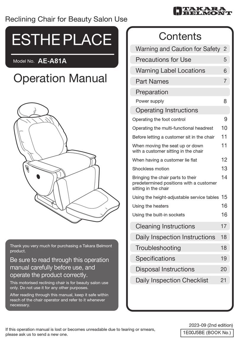 Takara Belmont ESTHE PLACE Operation manual
