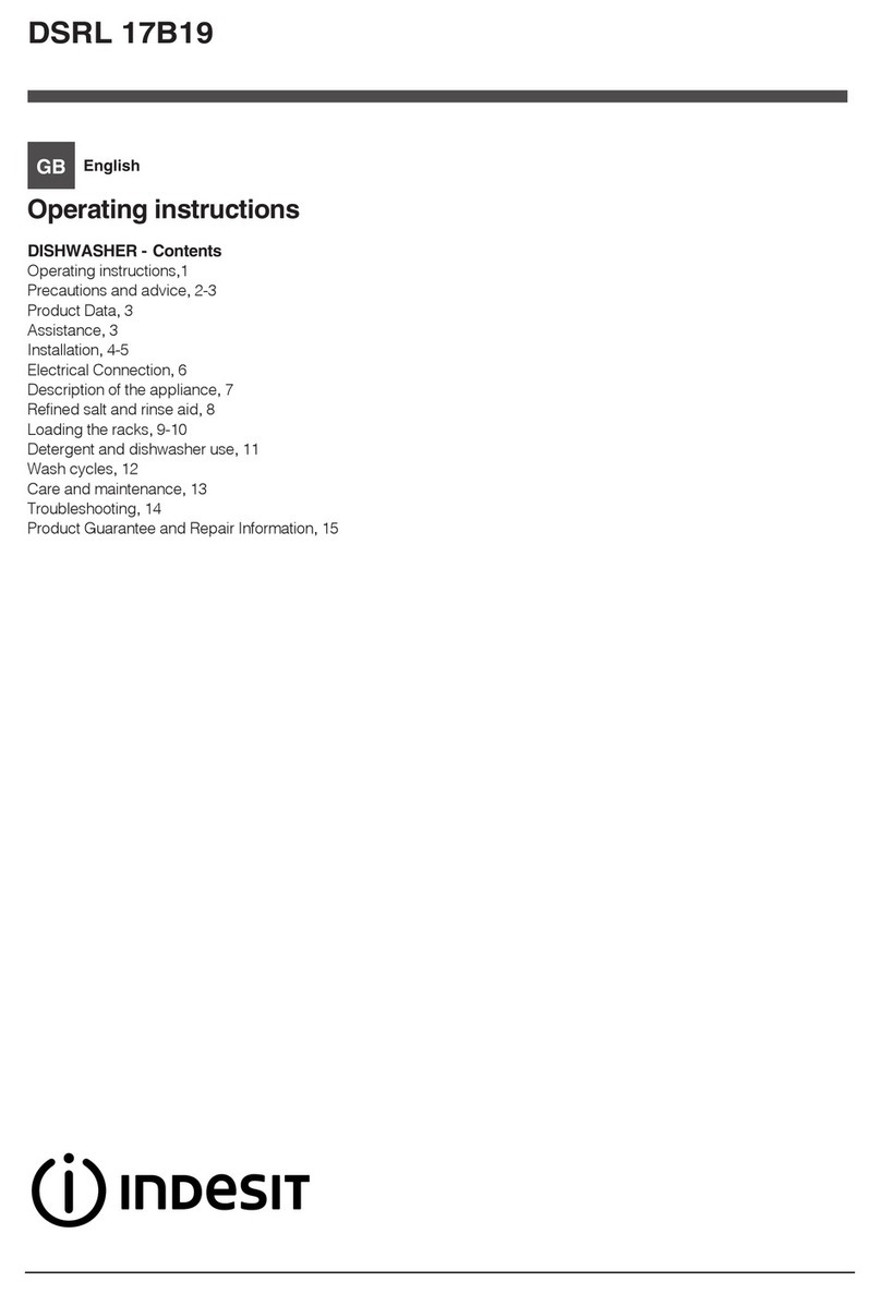 Indesit DSRL 17B19 operating instructions