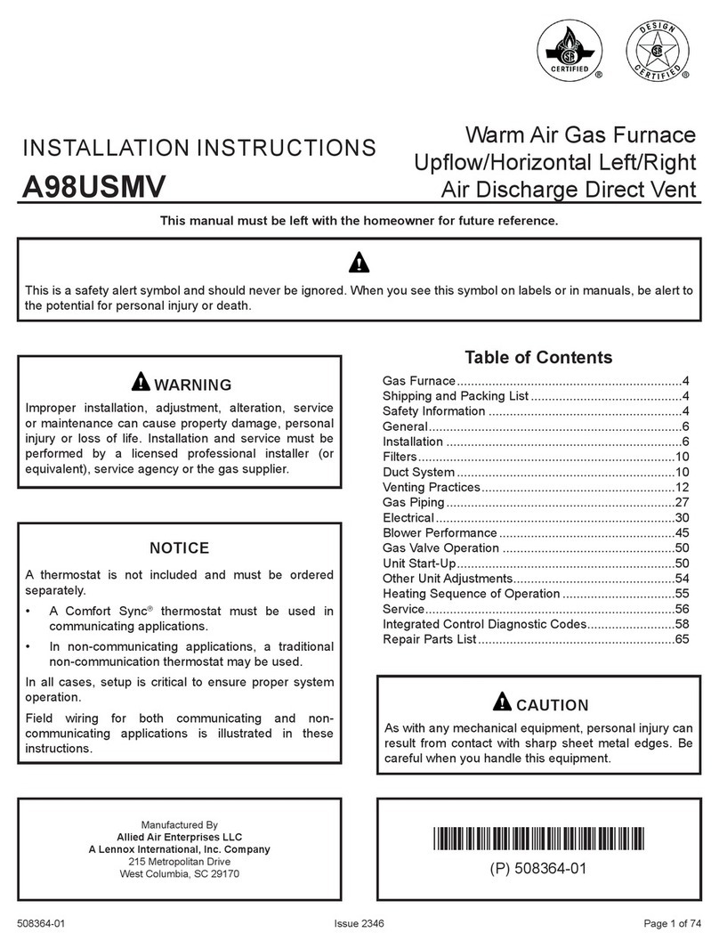 Lennox A98USMV User manual