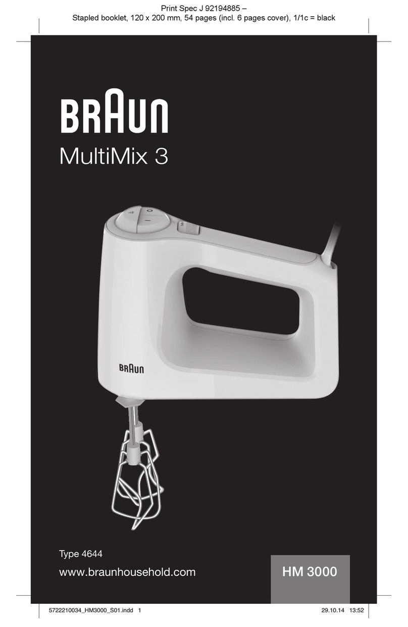 Braun MultiMix 3 HM 3000WH User manual