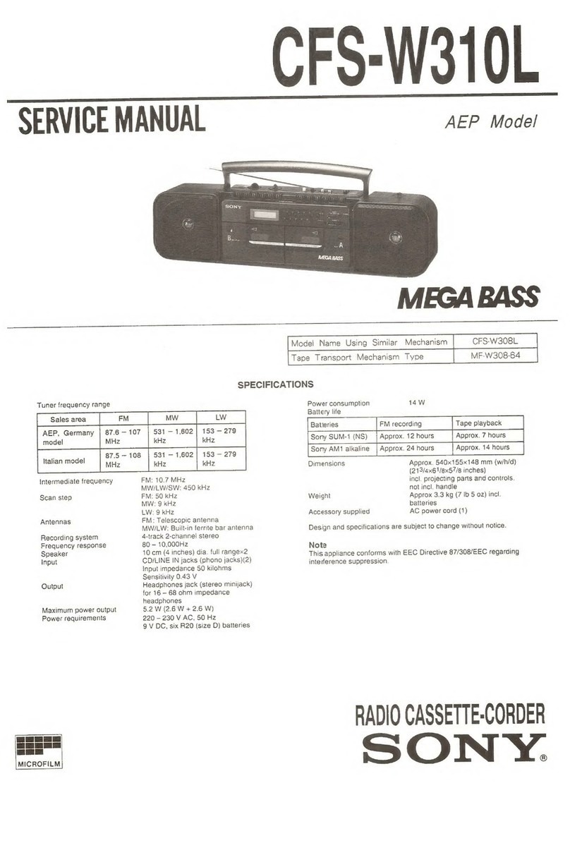 Sony MEGA BASS CFS-W310L User manual