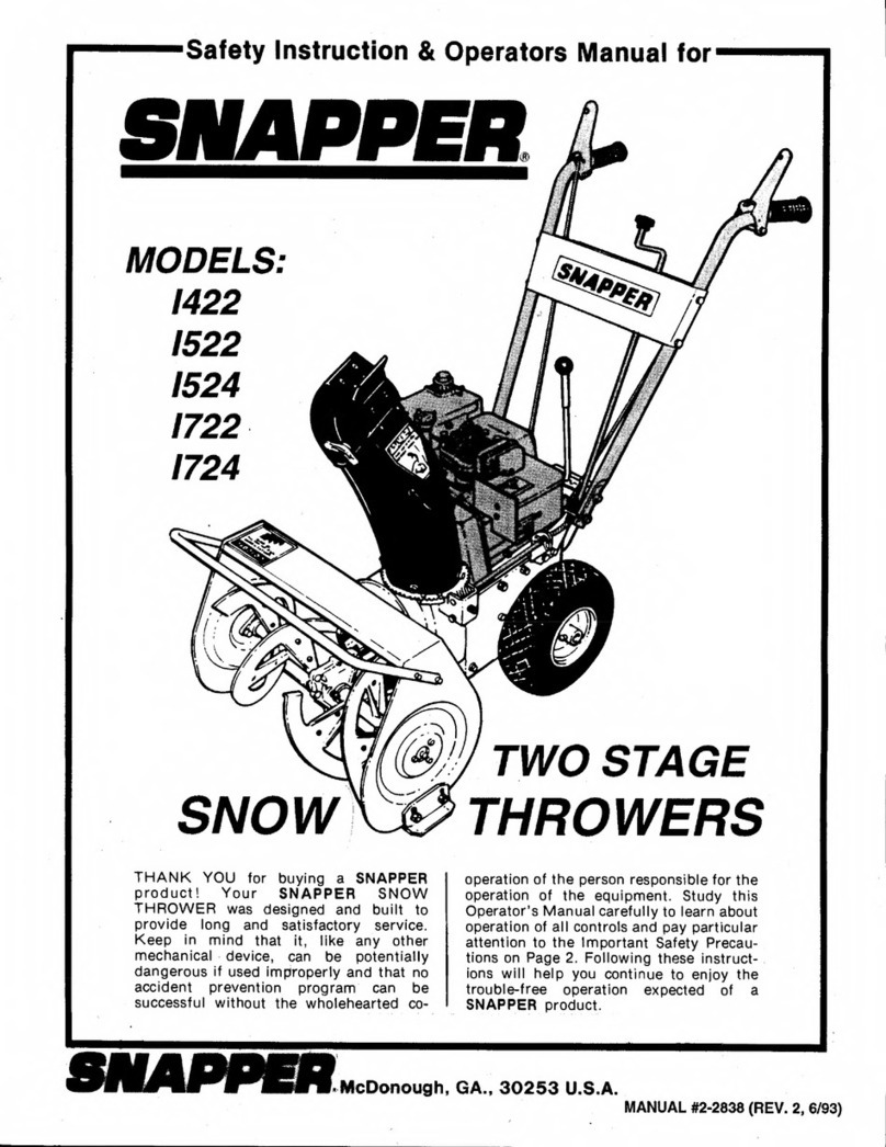 Snapper I422 User manual